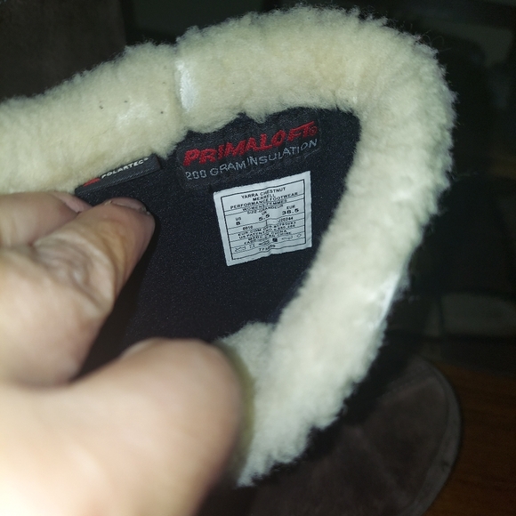 Merrell Yarra Womans Waterproof Boots Primaloft Polartec Lining Brown 8 Outside - Picture 8 of 10